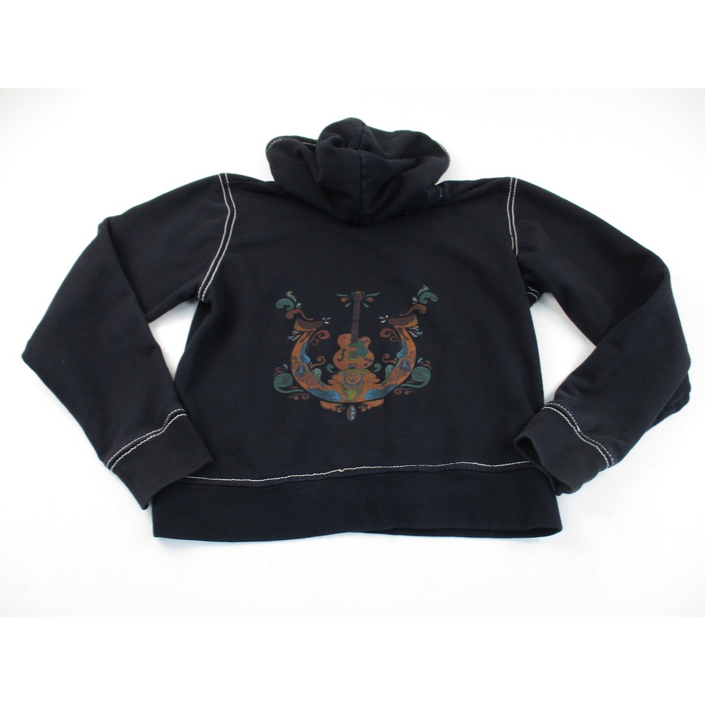True‎ Religion Hoodie Mens XL Black Big T Pullover Contrast Stitch Utility - Picture 2 of 12